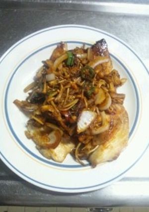 ８月７日晩飯　【しいらのにんにく醤油焼】-レシピのメイン写真