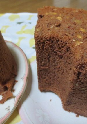全卵使用のココアとゆで栗のシフォンケーキ-レシピのメイン写真