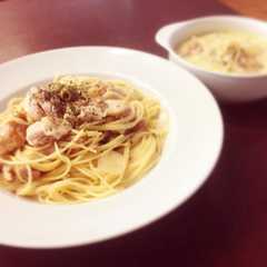 รูปของ かんたん♪とりとオリーブのパスタ