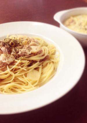 かんたん♪とりとオリーブのパスタ-レシピのメイン写真