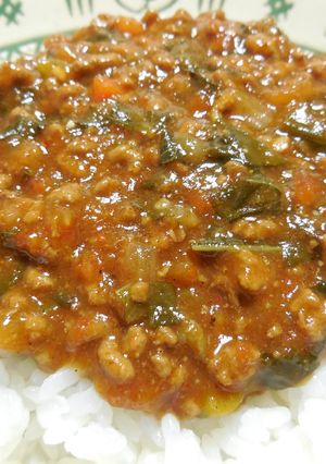 モロヘイヤ入り　野菜挽肉カレー　どすぇ-レシピのメイン写真