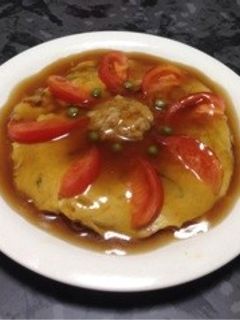 芙蓉蟹 ・蟹肉炒蛋 トマト添え-レシピのメイン写真