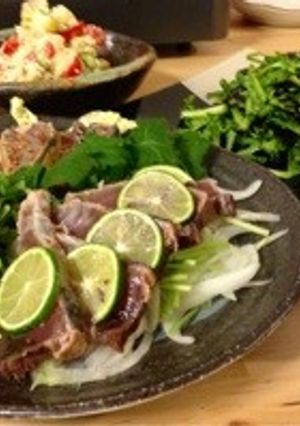 鰹のたたきカルパッチョ。白ワインのあてに-レシピのメイン写真