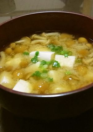 ☆　なめこと豆腐の味噌汁　②　☆-レシピのメイン写真