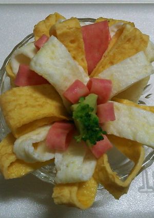 薄焼き卵＆ハムの３色のバラ-レシピのメイン写真
