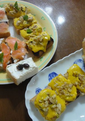 かぼちゃとクリームチーズのオープンサンド-レシピのメイン写真