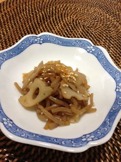 蓮根とこんにゃくのきんぴら-レシピのメイン写真