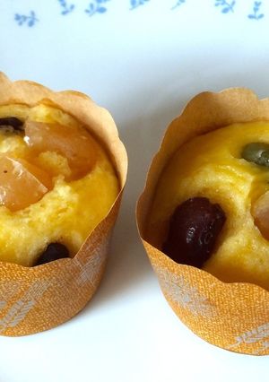 ヨーグルト，チーズと甘納豆の蒸しパン-レシピのメイン写真