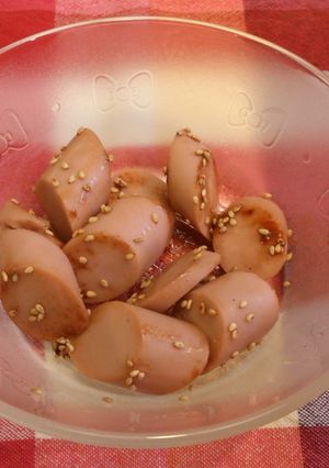 白だしで♪魚肉ソーセージ炒め(^ー^)-レシピのメイン写真