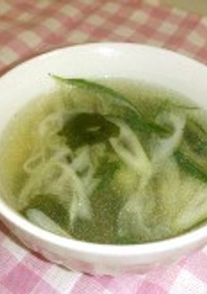 シャキシャキ！簡単ネギ塩スープ-レシピのメイン写真