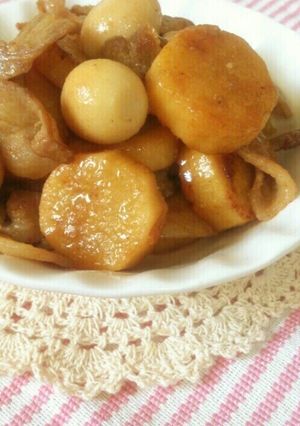 山芋と豚肉の甘辛炒め-レシピのメイン写真