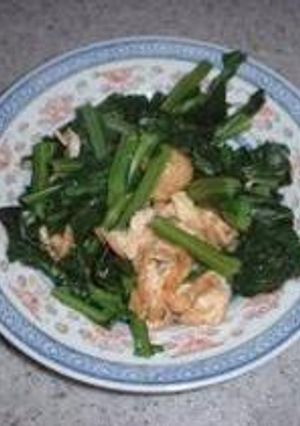 冷凍保存した青菜と油揚げの炒め物-レシピのメイン写真