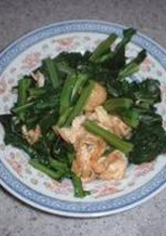 冷凍保存した青菜と油揚げの炒め物-レシピのメイン写真