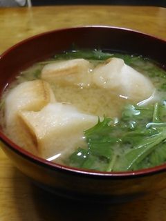 麩と水菜の味噌汁-レシピのメイン写真