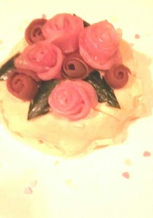薔薇デコレーションのご飯ケーキ-レシピのメイン写真