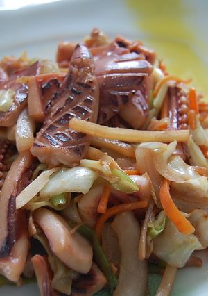 一夜干しイカ（味噌）と野菜の中華味噌炒め-レシピのメイン写真