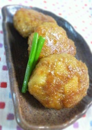 簡単！お弁当に☆長芋でこんがりつくね♪-レシピのメイン写真