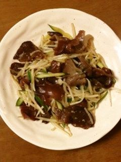 キクラゲとキュウリとモヤシの塩麹炒め-レシピのメイン写真