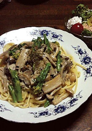 きのことアスパラのクリームソースパスタ-レシピのメイン写真