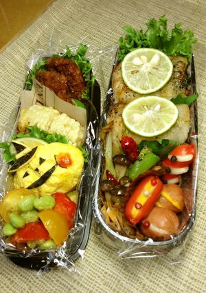 肉巻きハロウィンおにぎり弁当-レシピのメイン写真