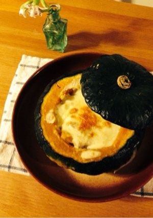 車麩とかぼちゃの丸ごとグラタン-レシピのメイン写真