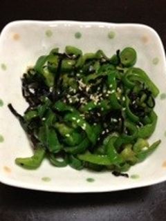 ピーマンの塩こんぶ炒め-レシピのメイン写真