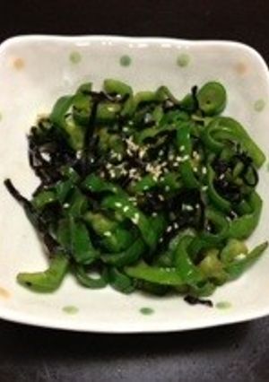 ピーマンの塩こんぶ炒め-レシピのメイン写真