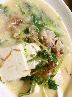 ☆豚と豆腐と水菜de豆乳鍋風スープ☆-レシピのメイン写真