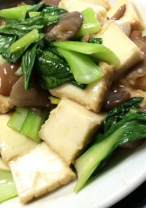 厚揚げとチンゲン菜キクラゲの中華風-レシピのメイン写真