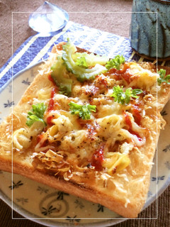 ゴーヤの種・ワタの鰹マヨケチャトースト-レシピのメイン写真