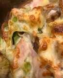 さつまいもとブロッコリーの茎のチーズ焼き