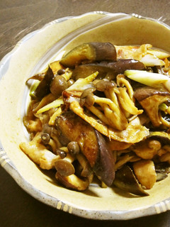 秋~なすぶたきのこの味噌炒め-レシピのメイン写真