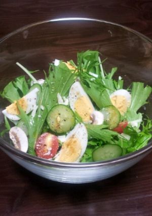 水菜と茹で卵の☆たっぷりサラダ-レシピのメイン写真