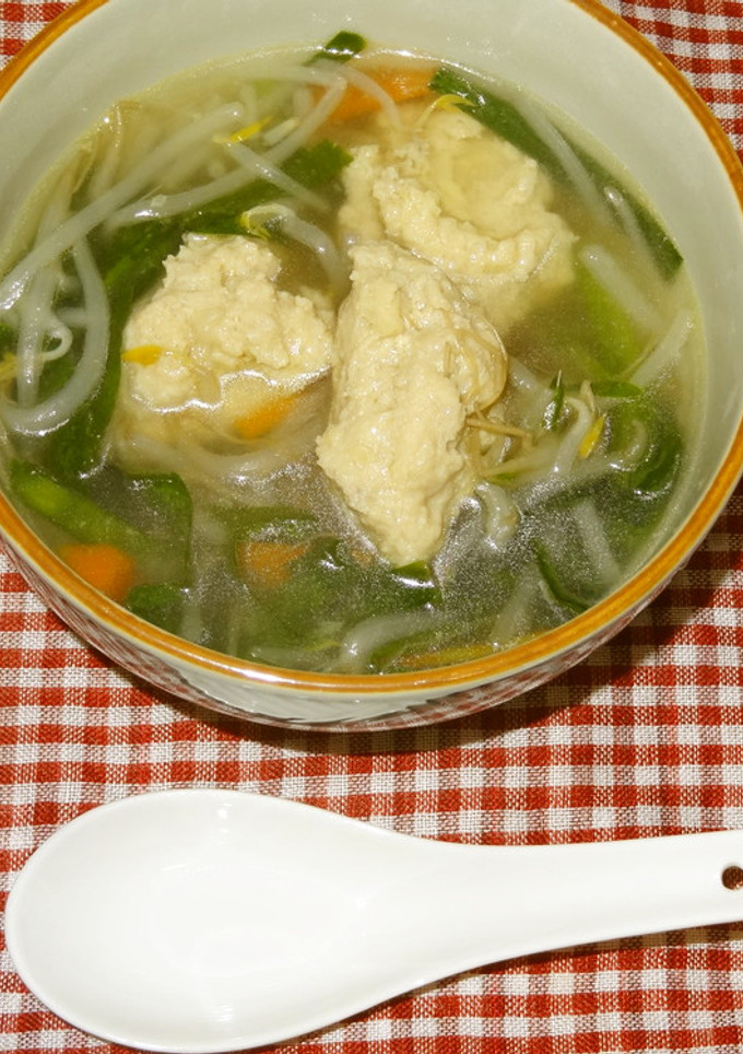 もやしとにらと肉団子の中華風スープ-レシピのメイン写真