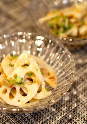 レンコンとツナの梅オクラドレッシング-レシピのメイン写真