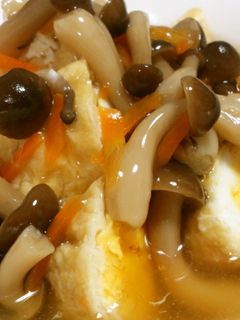 ミツカン「鶏だし」で卵巾着キノコあんかけ-レシピのメイン写真