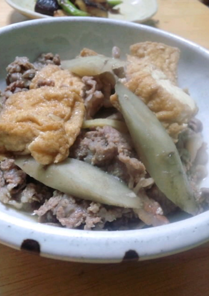 牛肉とごぼうと厚揚げの甘辛煮-レシピのメイン写真