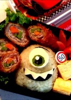 キャラ弁 モンスターズインク☆マイク-レシピのメイン写真