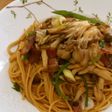 きのことベーコンのバター醤油パスタ