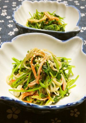 豆苗とカニかまの辛子ポン酢和え-レシピのメイン写真