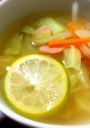 さっぱり疲れ知らず！かぼすの野菜スープ-レシピのメイン写真