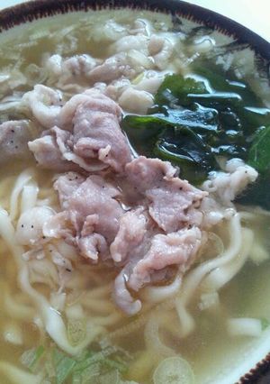マルちゃん正麺「うどん」でネギ塩豚うどん-レシピのメイン写真