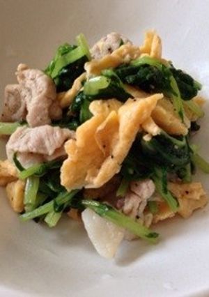 大根葉と豚肉の炒めもの-レシピのメイン写真