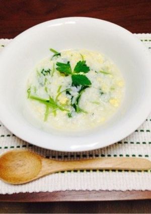簡単！三つ葉とチーズの雑炊-レシピのメイン写真