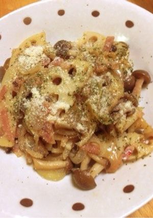 レンコンとしめじのにんにくバターソテー-レシピのメイン写真