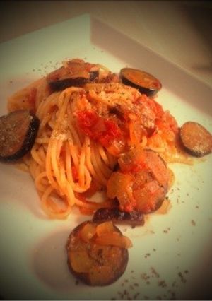 [簡単]ナスとベーコンのトマトパスタ-レシピのメイン写真