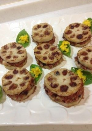 ブルーチーズとコンビーフの蓮根畑-レシピのメイン写真