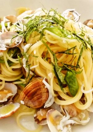 青唐辛子とアサリのロングパスタ-レシピのメイン写真