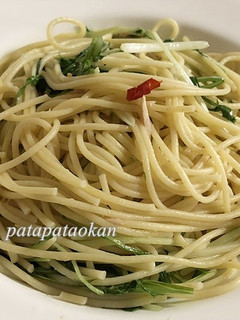 水菜とツナ缶のパスタ-レシピのメイン写真