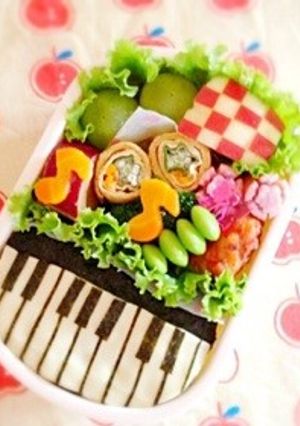 キャラ弁＊スライスチーズのピアノ♪-レシピのメイン写真